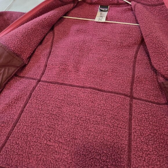 Girls Patagonia fleece Hoody Full Zip  M 10 Red - Picture 5 of 9